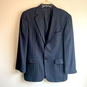 Size 40R Dark Blue Men’s 2 Button Plaid Sports Coat
